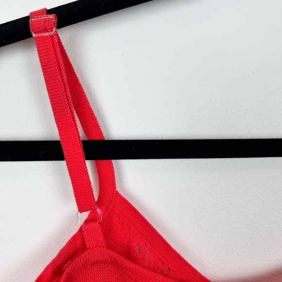 Buffalo cotton camisole top, M, coral, lace pattern Delicate Feminine Pretty - Picture 10 of 11